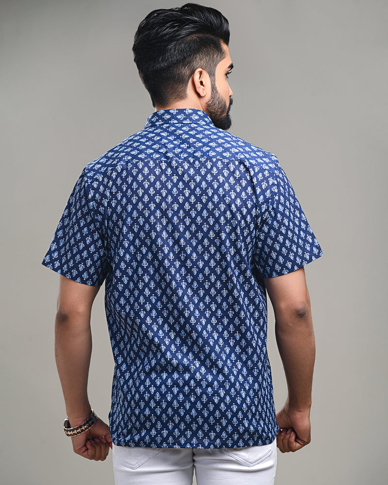 New Sanganeri exclusive Half Sleeves Block Print Shirt( NDCOTHS16)