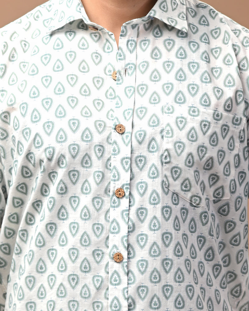 New Sanganeri exclusive Print full Sleeves Block Print Shirt(NDCOTFS16)