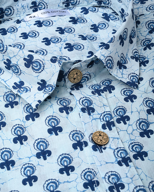 Traditional premium Half Sleeves Block Print Shirt(NDCOTHS13)