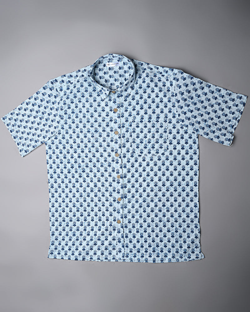 Traditional premium Half Sleeves Block Print Shirt(NDCOTHS13)