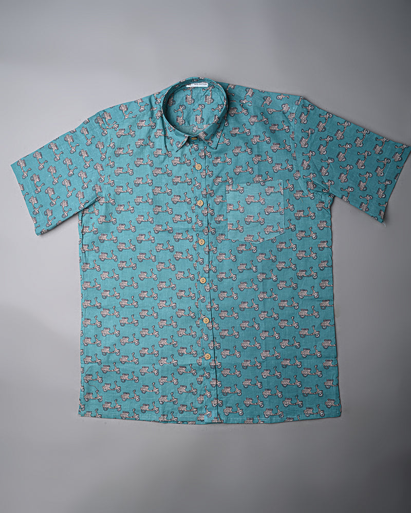 Traditional premium Half Sleeves Block Print Shirt(NDCOTHS15)