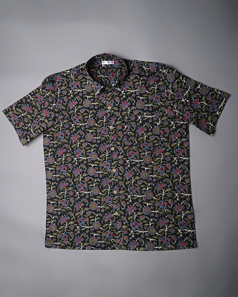 Traditional premium Half Sleeves Block Print Shirt(NDCOTHS12)