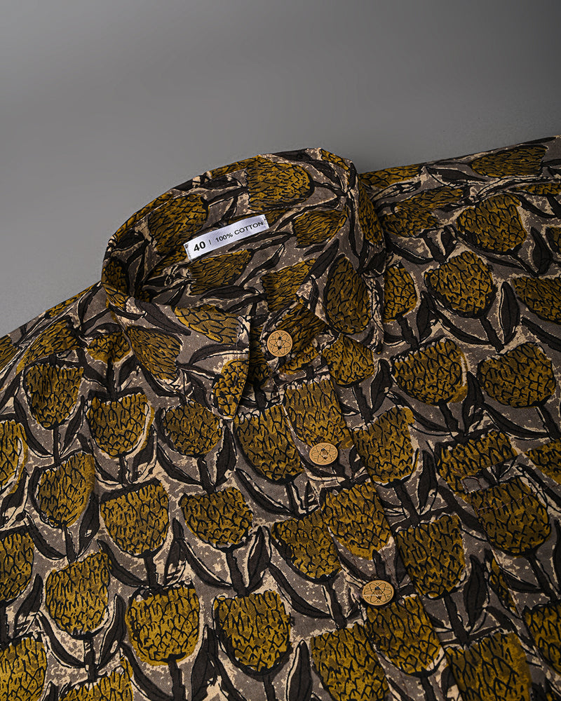 New Sanganeri exclusive Half Sleeves Block Print Shirt( NDCOTHS02)